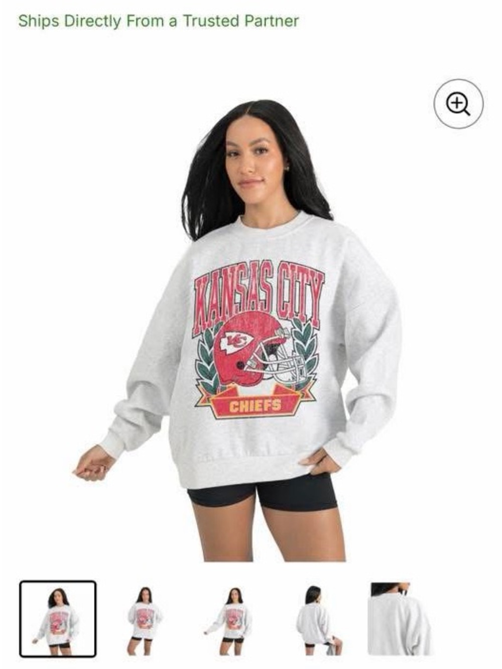 NEW Fanatics White Kansas City Chiefs Graphic Crewneck Sweatshirt